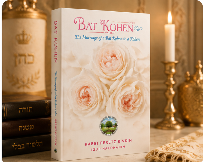 Bat Kohen book mockup in warm ivory and gold