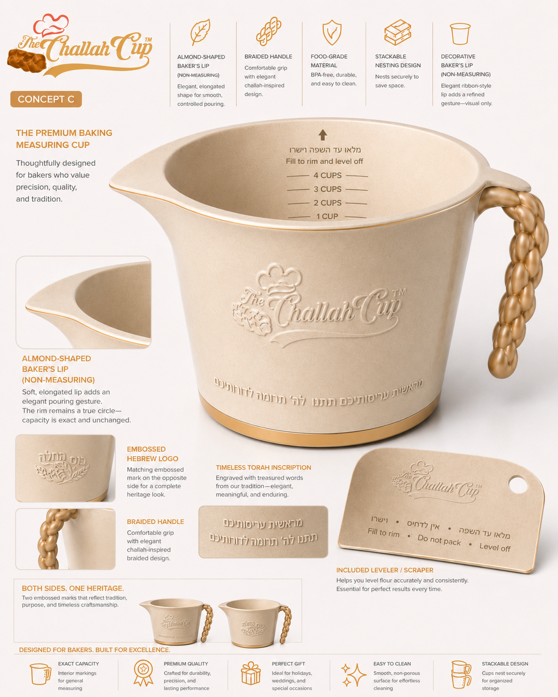 The Challah Cup for measuring the minimum volume of dry flour required for the mitzvah of challah